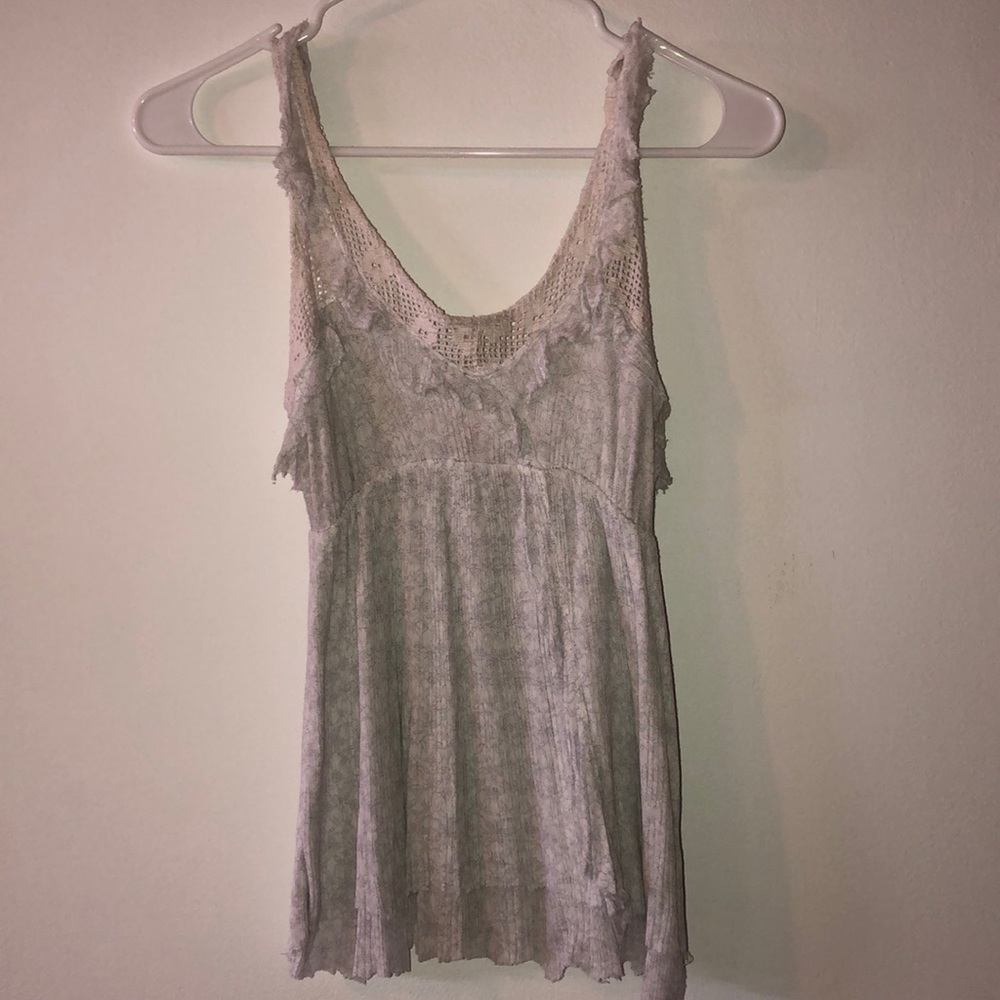 Free People Blue and Lace Tank